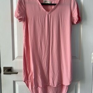 Anthropologie Pink High Low Short Sleeve Tee